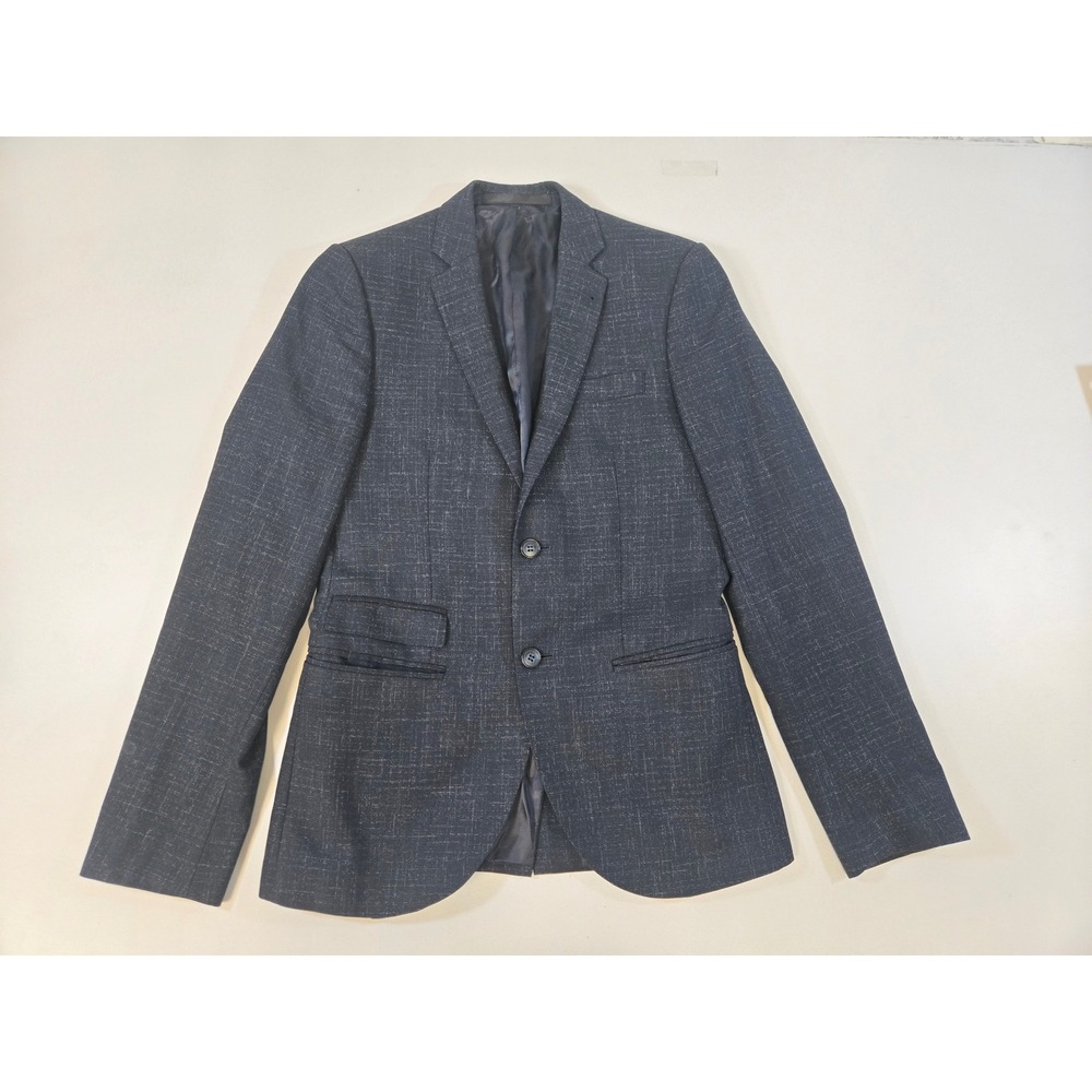 Topman Mens Navy Fleck Suit JKT Slim Fit Blazer Jacket Blue Size 36R